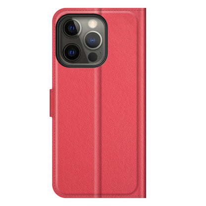 Litchi Texture Wallet Stand Design Folio Flip PU Leather Case Phone Cover for iPhone 13 Pro Max 6.7 inch