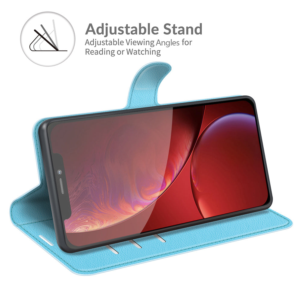 Litchi Texture Wallet Stand Design Folio Flip PU Leather Case Phone Cover for iPhone 13 Pro Max 6.7 inch