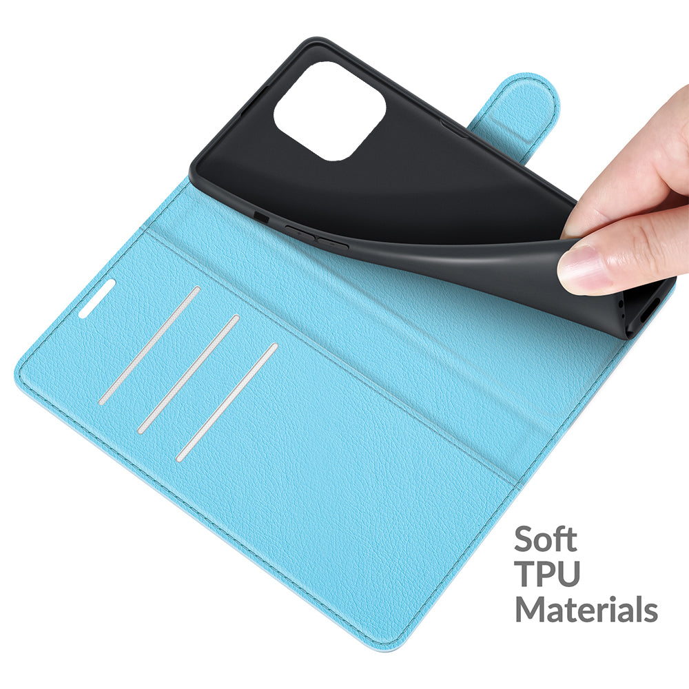 Litchi Texture Wallet Stand Design Folio Flip PU Leather Case Phone Cover for iPhone 13 Pro Max 6.7 inch
