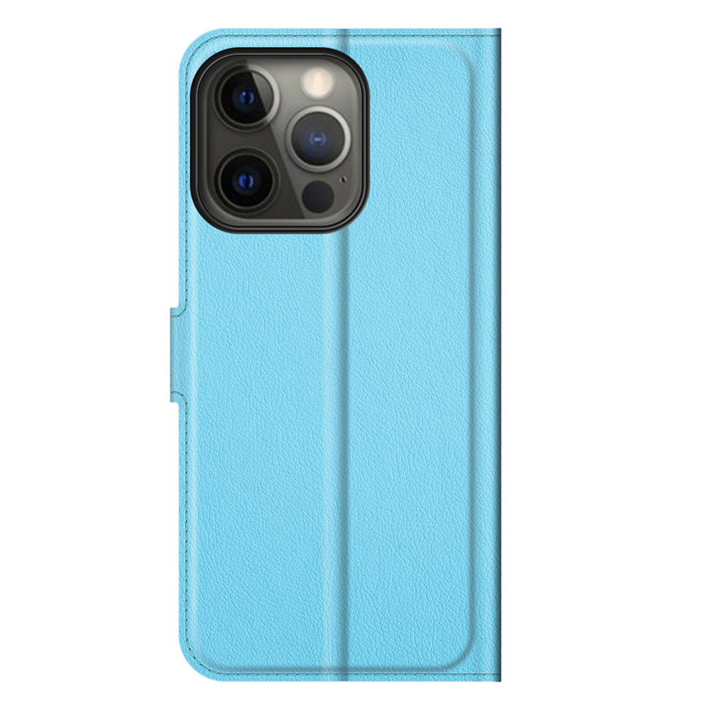 Litchi Texture Wallet Stand Design Folio Flip PU Leather Case Phone Cover for iPhone 13 Pro Max 6.7 inch