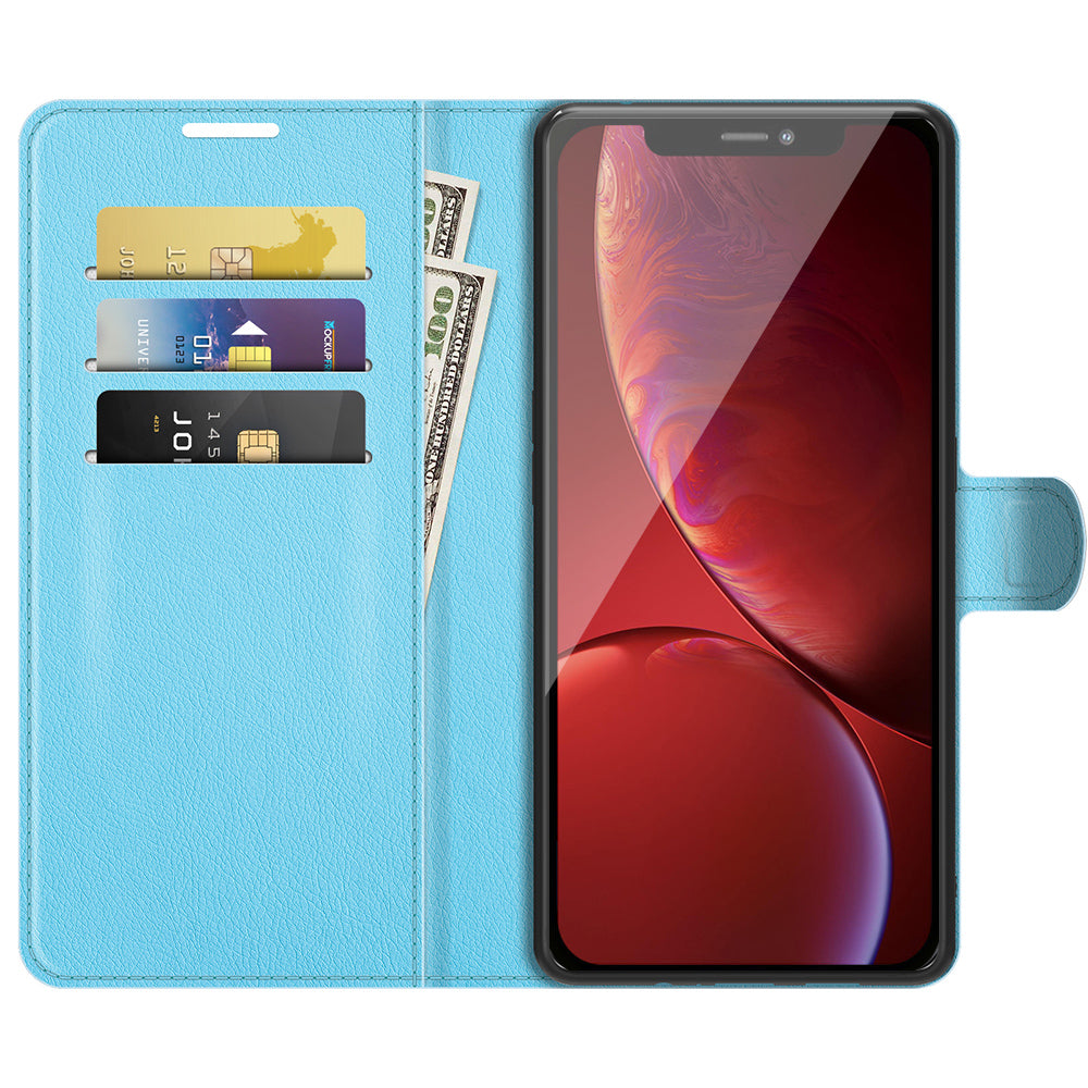 Litchi Texture Wallet Stand Design Folio Flip PU Leather Case Phone Cover for iPhone 13 Pro Max 6.7 inch