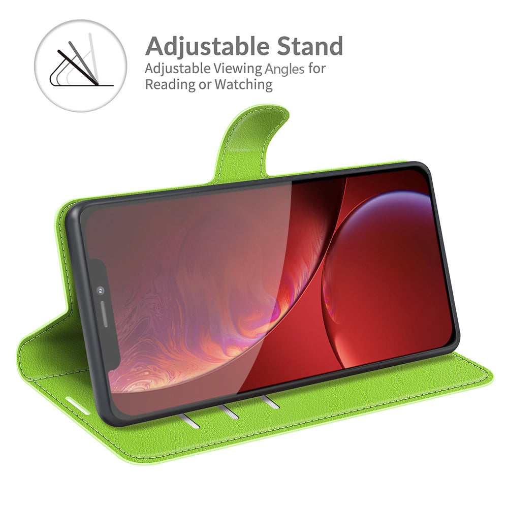 Litchi Texture Wallet Stand Design Folio Flip PU Leather Case Phone Cover for iPhone 13 Pro Max 6.7 inch