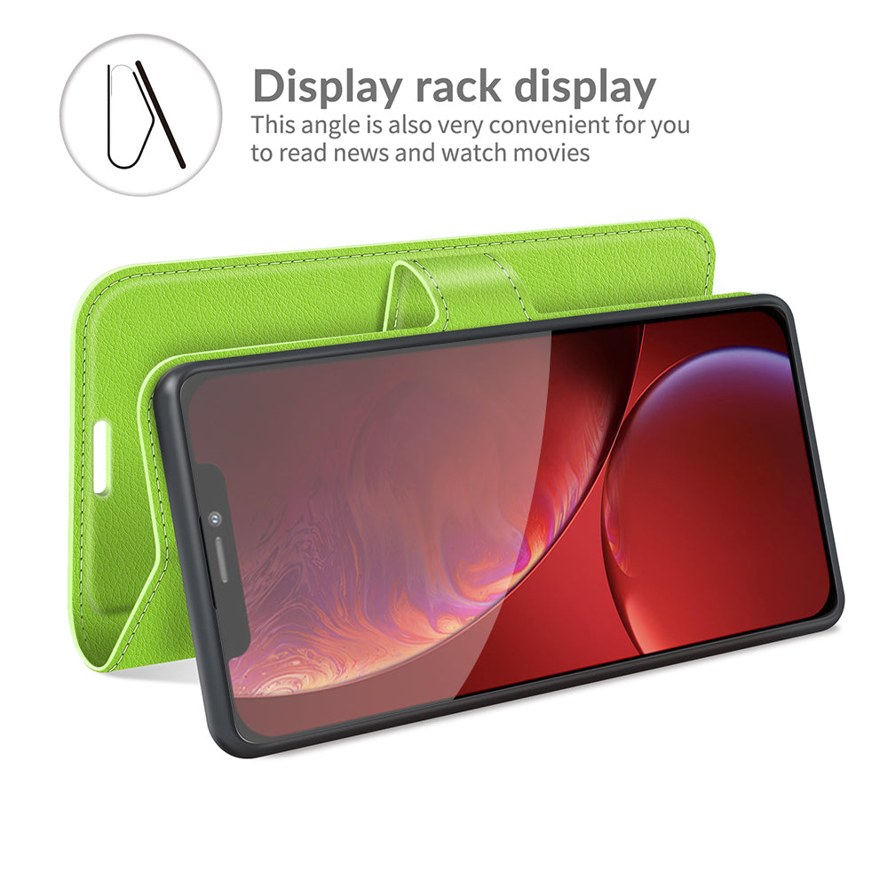 Litchi Texture Wallet Stand Design Folio Flip PU Leather Case Phone Cover for iPhone 13 Pro Max 6.7 inch