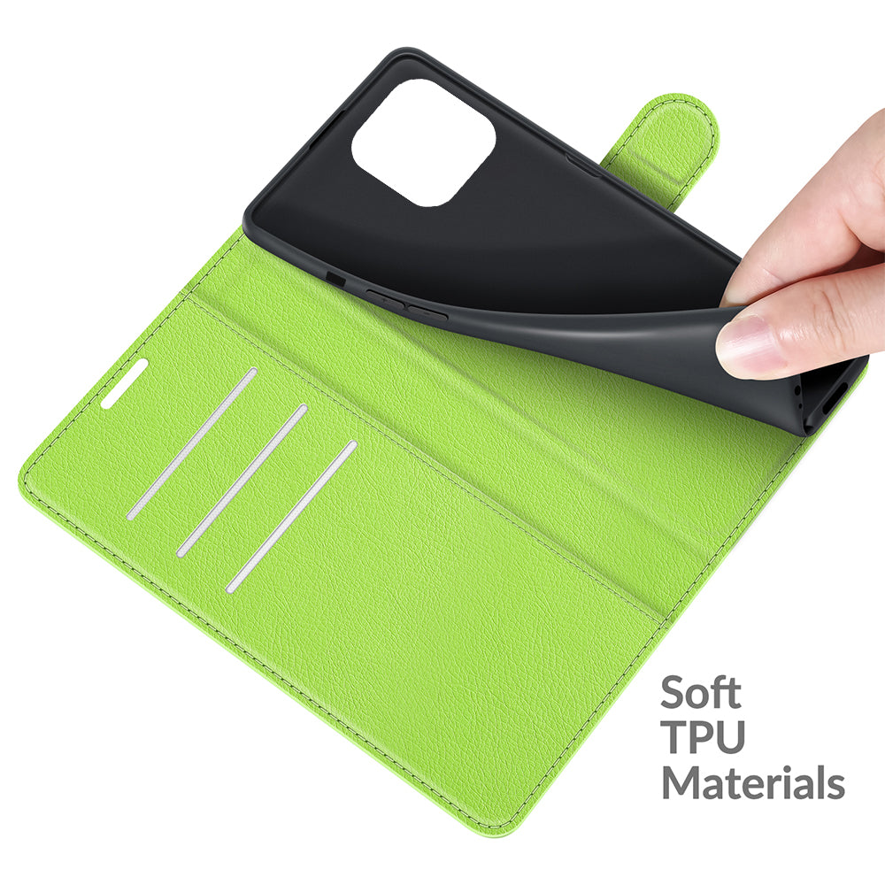 Litchi Texture Wallet Stand Design Folio Flip PU Leather Case Phone Cover for iPhone 13 Pro Max 6.7 inch