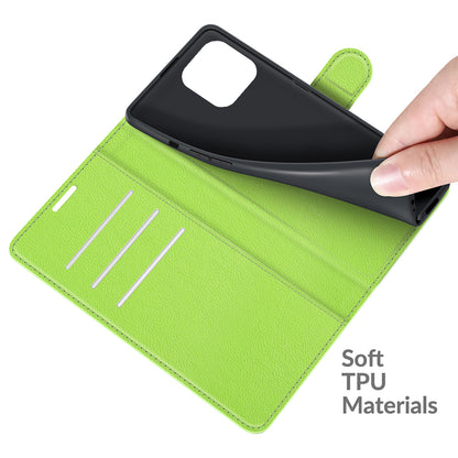 Litchi Texture Wallet Stand Design Folio Flip PU Leather Case Phone Cover for iPhone 13 Pro Max 6.7 inch