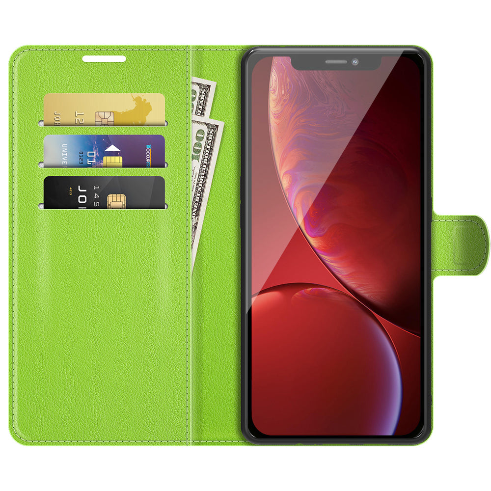 Litchi Texture Wallet Stand Design Folio Flip PU Leather Case Phone Cover for iPhone 13 Pro Max 6.7 inch