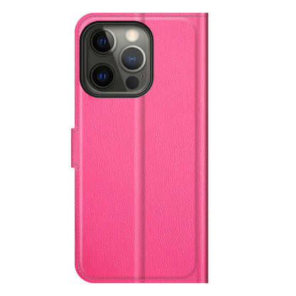 Litchi Texture Wallet Stand Design Folio Flip PU Leather Case Phone Cover for iPhone 13 Pro Max 6.7 inch