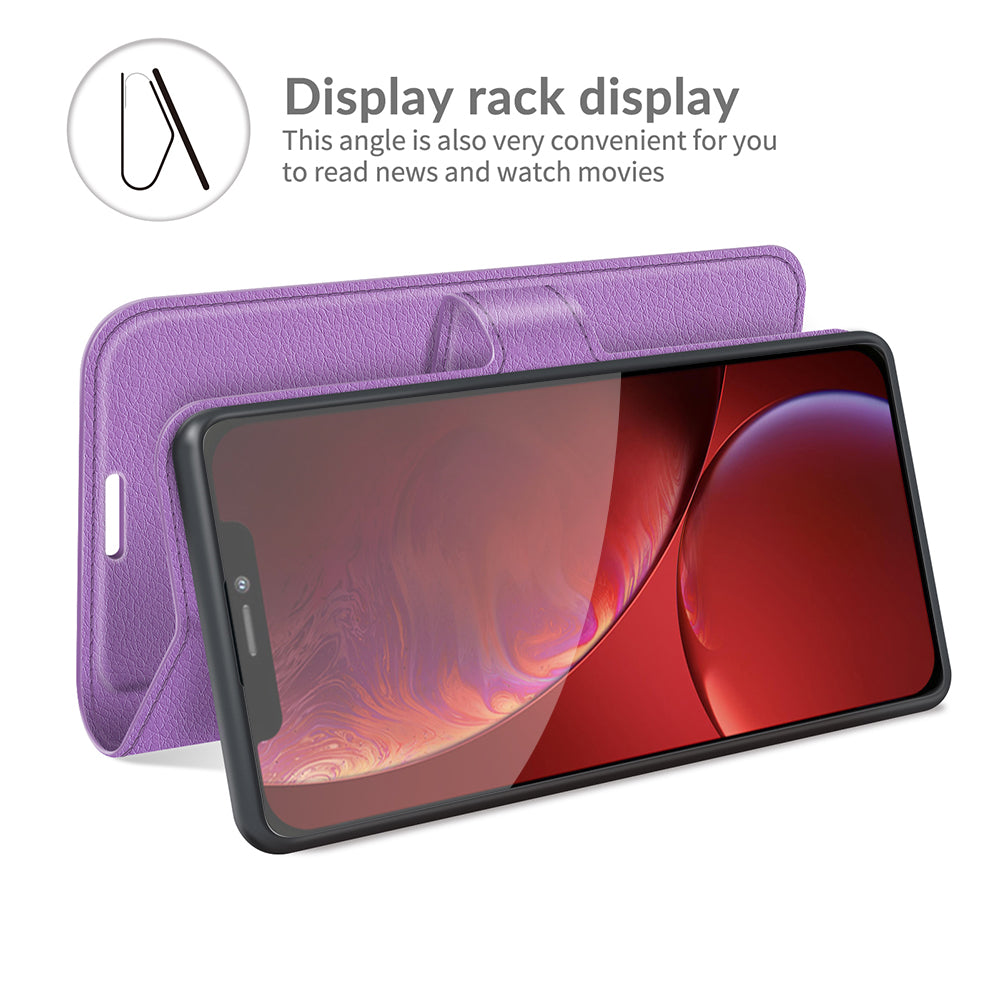 Litchi Texture Wallet Stand Design Folio Flip PU Leather Case Phone Cover for iPhone 13 Pro Max 6.7 inch