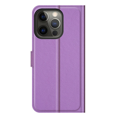 Litchi Texture Wallet Stand Design Folio Flip PU Leather Case Phone Cover for iPhone 13 Pro Max 6.7 inch