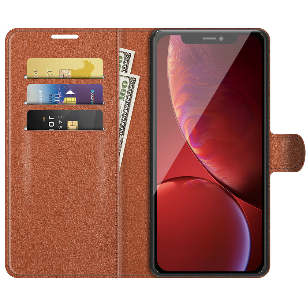 Litchi Texture Wallet Stand Design Folio Flip PU Leather Case Phone Cover for iPhone 13 Pro Max 6.7 inch