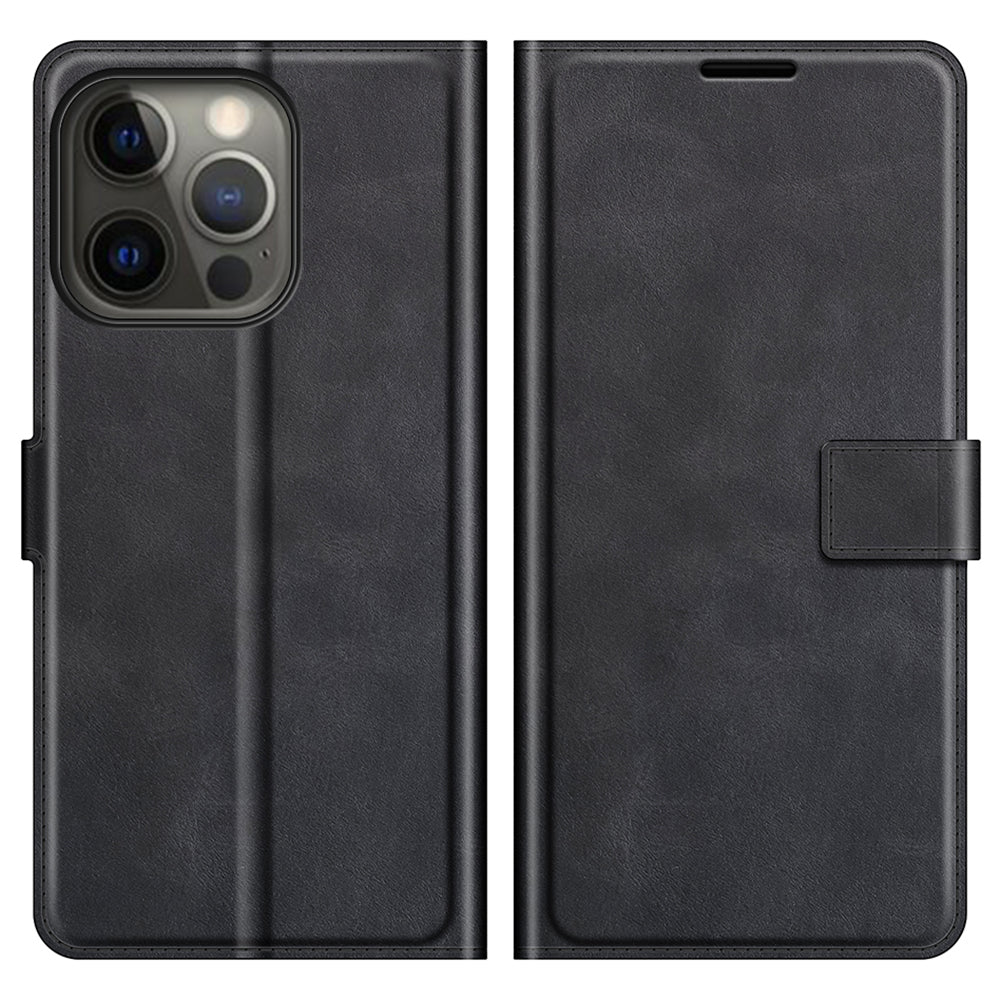 PU Leather Phone Case for iPhone 13 Pro 6.1 inch TPU + PU Leather Folio Flip Wallet Stand Magnetic Buckle Design
