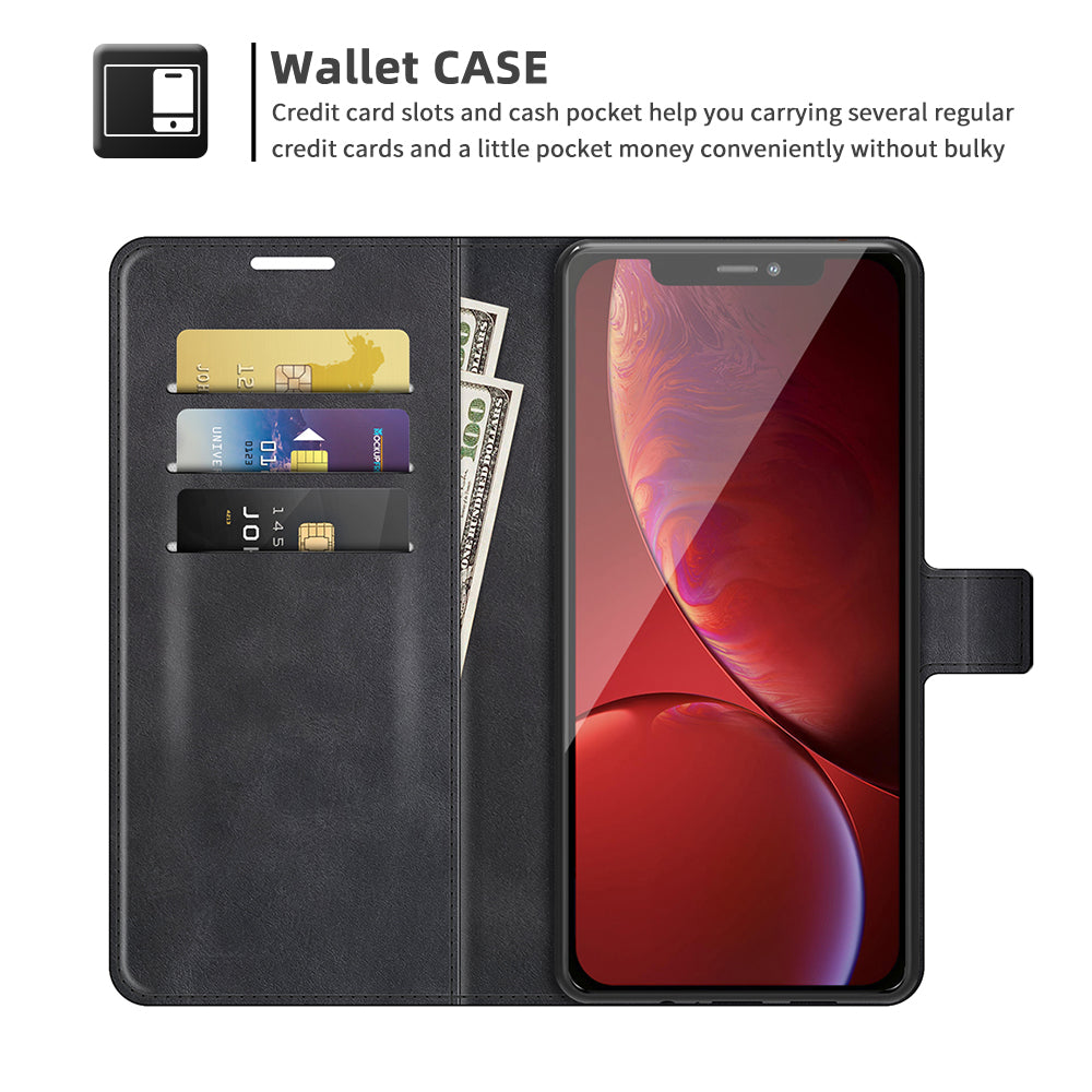 PU Leather Phone Case for iPhone 13 Pro 6.1 inch TPU + PU Leather Folio Flip Wallet Stand Magnetic Buckle Design