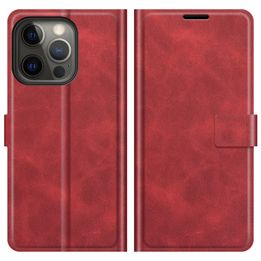 PU Leather Phone Case for iPhone 13 Pro 6.1 inch TPU + PU Leather Folio Flip Wallet Stand Magnetic Buckle Design