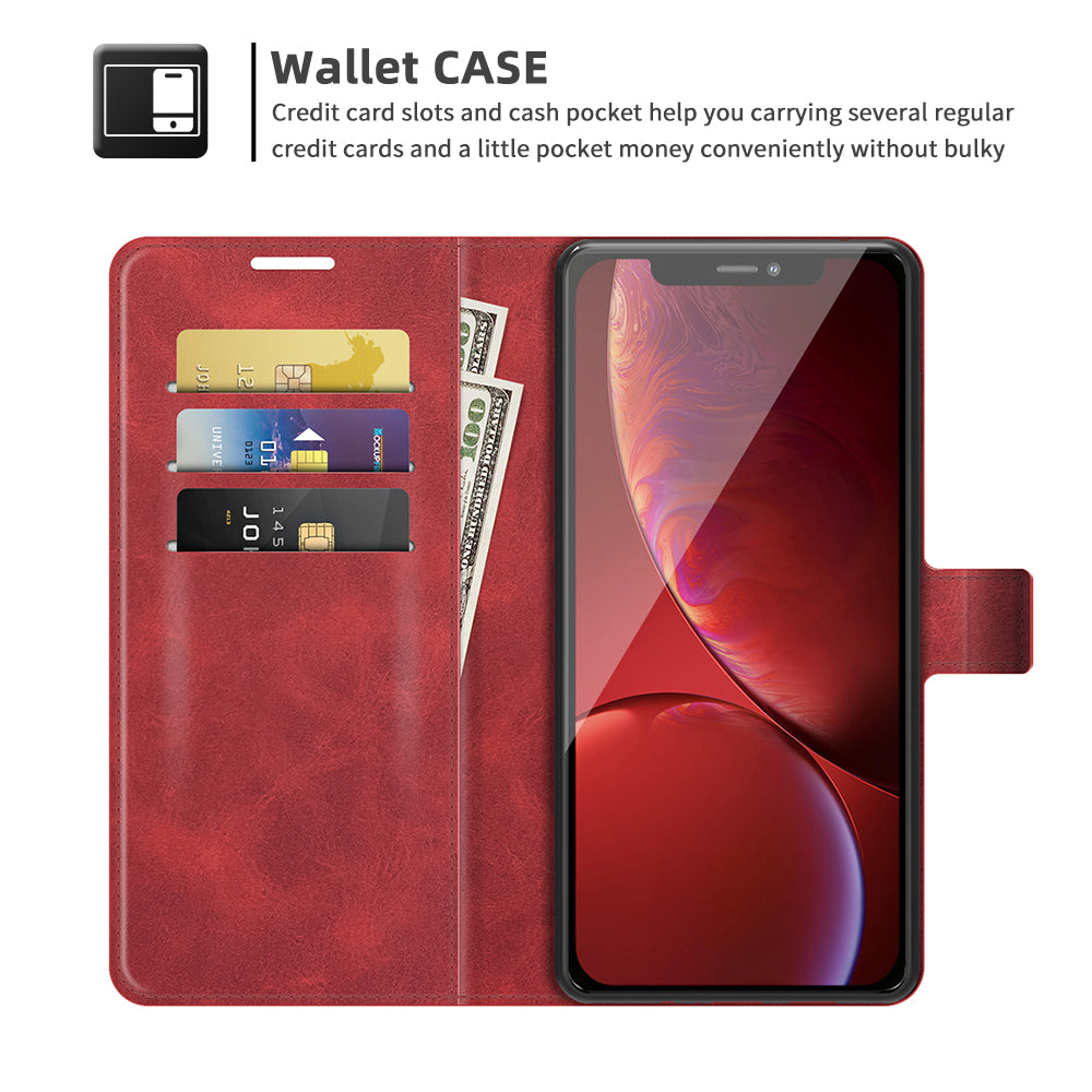 PU Leather Phone Case for iPhone 13 Pro 6.1 inch TPU + PU Leather Folio Flip Wallet Stand Magnetic Buckle Design