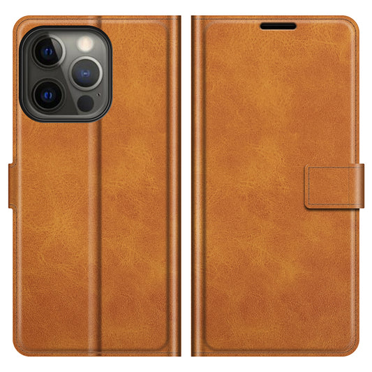 PU Leather Phone Case for iPhone 13 Pro 6.1 inch TPU + PU Leather Folio Flip Wallet Stand Magnetic Buckle Design