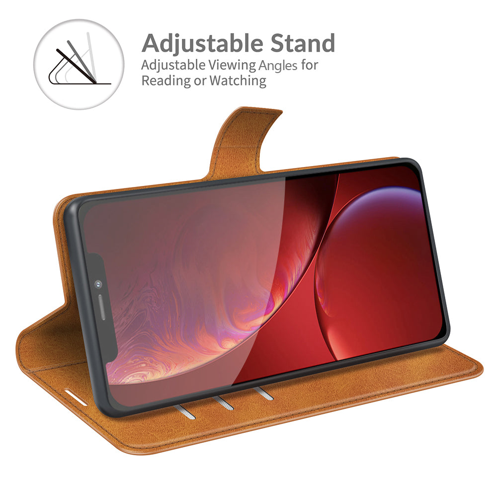 PU Leather Phone Case for iPhone 13 Pro 6.1 inch TPU + PU Leather Folio Flip Wallet Stand Magnetic Buckle Design