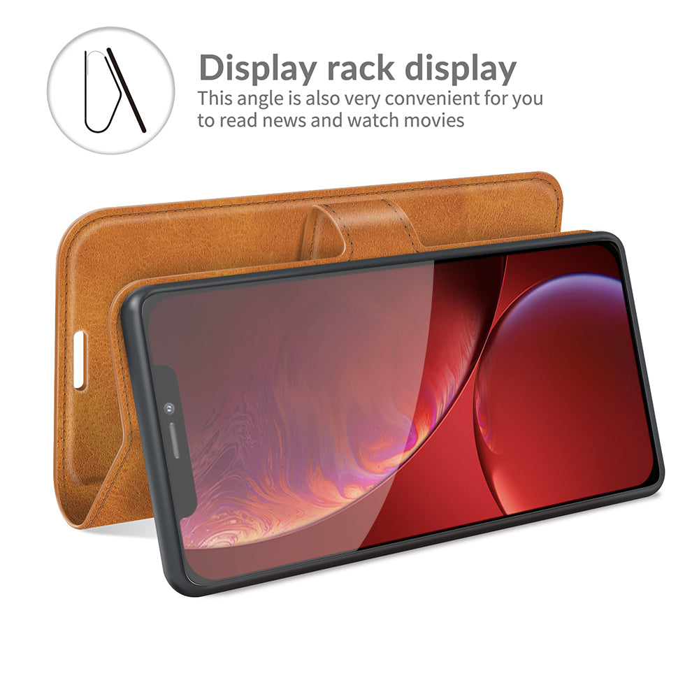 PU Leather Phone Case for iPhone 13 Pro 6.1 inch TPU + PU Leather Folio Flip Wallet Stand Magnetic Buckle Design