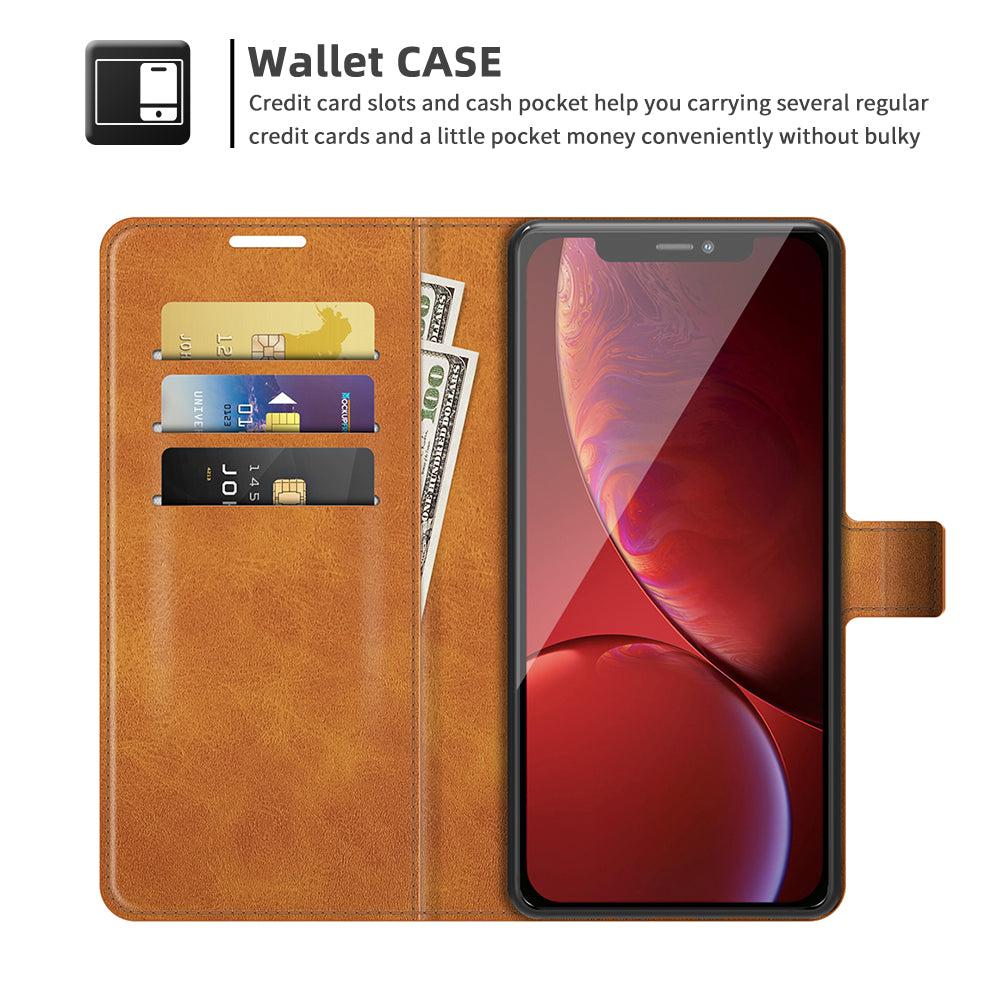 PU Leather Phone Case for iPhone 13 Pro 6.1 inch TPU + PU Leather Folio Flip Wallet Stand Magnetic Buckle Design