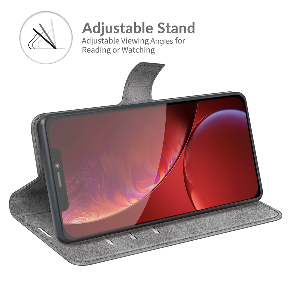 PU Leather Phone Case for iPhone 13 Pro 6.1 inch TPU + PU Leather Folio Flip Wallet Stand Magnetic Buckle Design