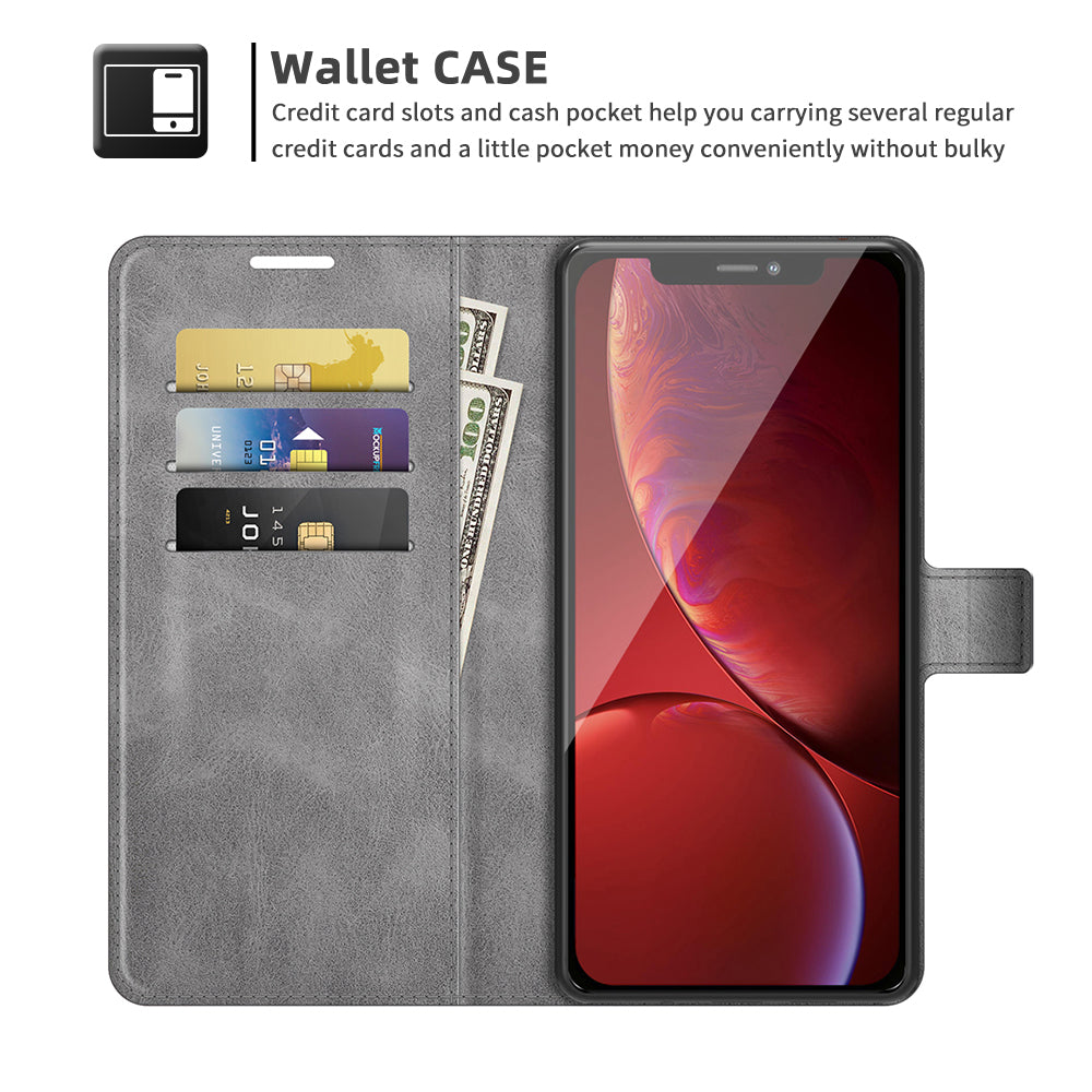 PU Leather Phone Case for iPhone 13 Pro 6.1 inch TPU + PU Leather Folio Flip Wallet Stand Magnetic Buckle Design