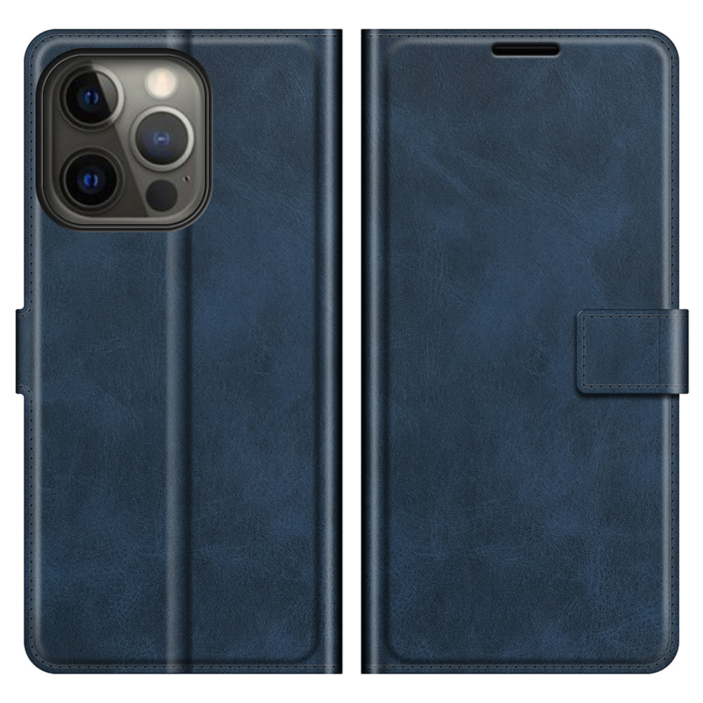 PU Leather Phone Case for iPhone 13 Pro 6.1 inch TPU + PU Leather Folio Flip Wallet Stand Magnetic Buckle Design