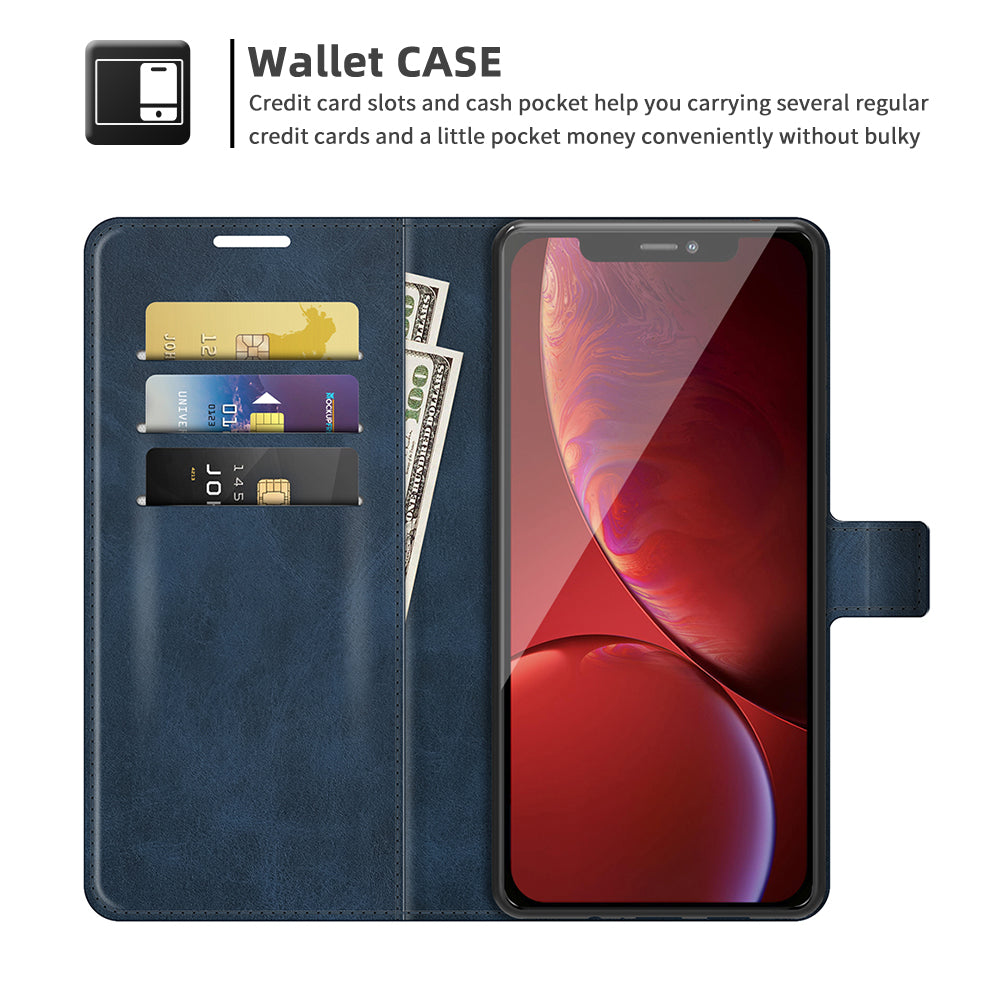 PU Leather Phone Case for iPhone 13 Pro 6.1 inch TPU + PU Leather Folio Flip Wallet Stand Magnetic Buckle Design