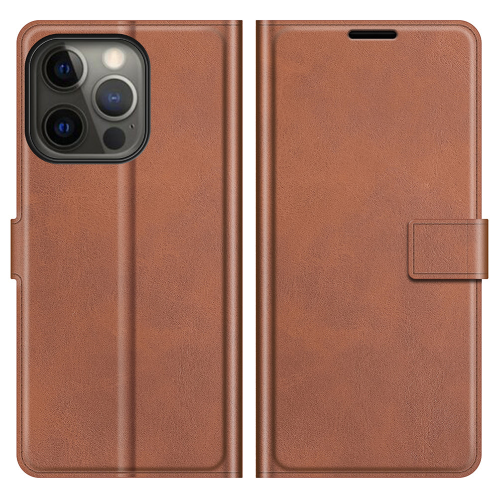 PU Leather Phone Case for iPhone 13 Pro 6.1 inch TPU + PU Leather Folio Flip Wallet Stand Magnetic Buckle Design