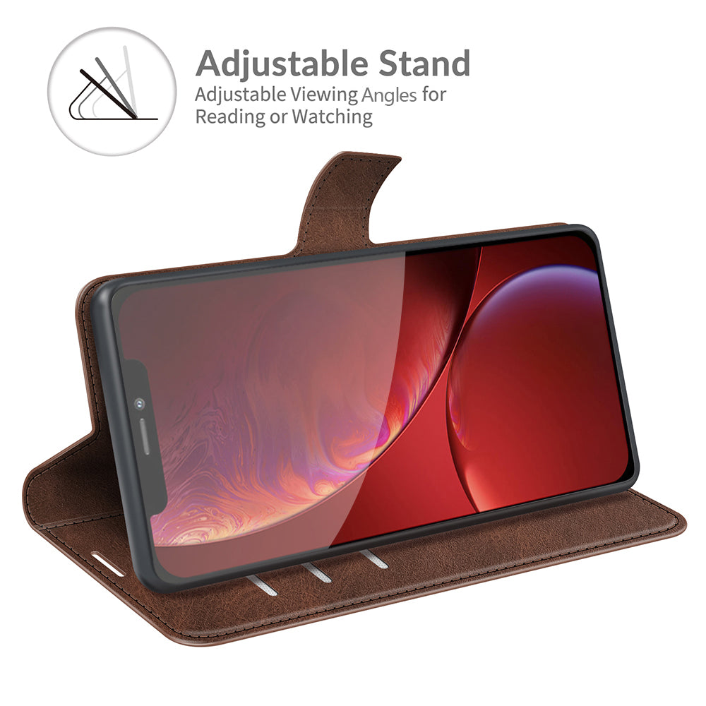PU Leather Phone Case for iPhone 13 Pro 6.1 inch TPU + PU Leather Folio Flip Wallet Stand Magnetic Buckle Design