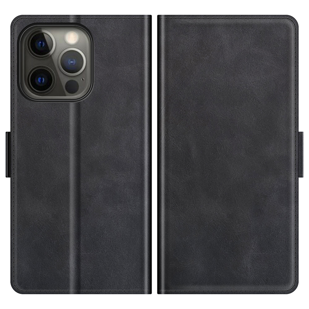For iPhone 13 Pro 6.1-inch PU Leather Full Protection Wallet Cover Stand Case with Magnetic Double Clasp