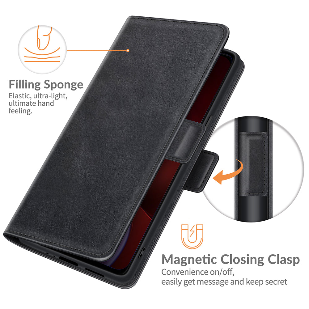 For iPhone 13 Pro 6.1-inch PU Leather Full Protection Wallet Cover Stand Case with Magnetic Double Clasp
