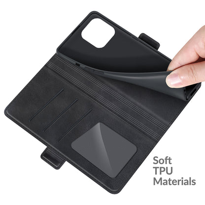 For iPhone 13 Pro 6.1-inch PU Leather Full Protection Wallet Cover Stand Case with Magnetic Double Clasp