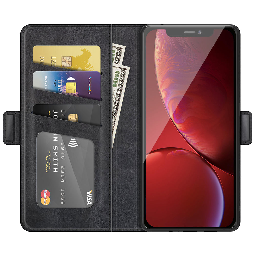 For iPhone 13 Pro 6.1-inch PU Leather Full Protection Wallet Cover Stand Case with Magnetic Double Clasp