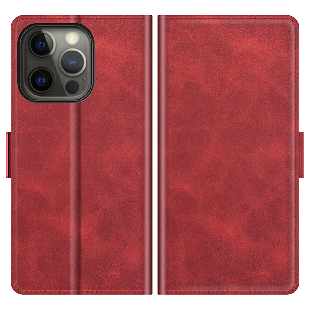 For iPhone 13 Pro 6.1-inch PU Leather Full Protection Wallet Cover Stand Case with Magnetic Double Clasp