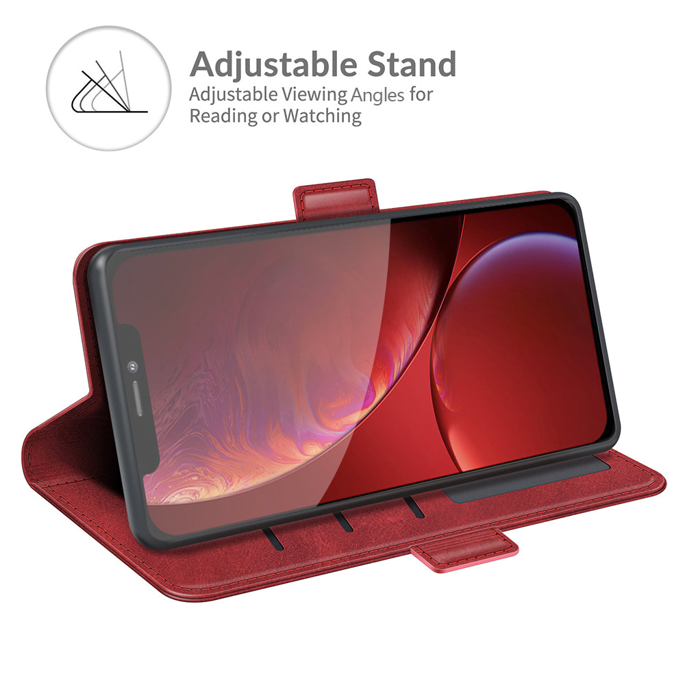 For iPhone 13 Pro 6.1-inch PU Leather Full Protection Wallet Cover Stand Case with Magnetic Double Clasp