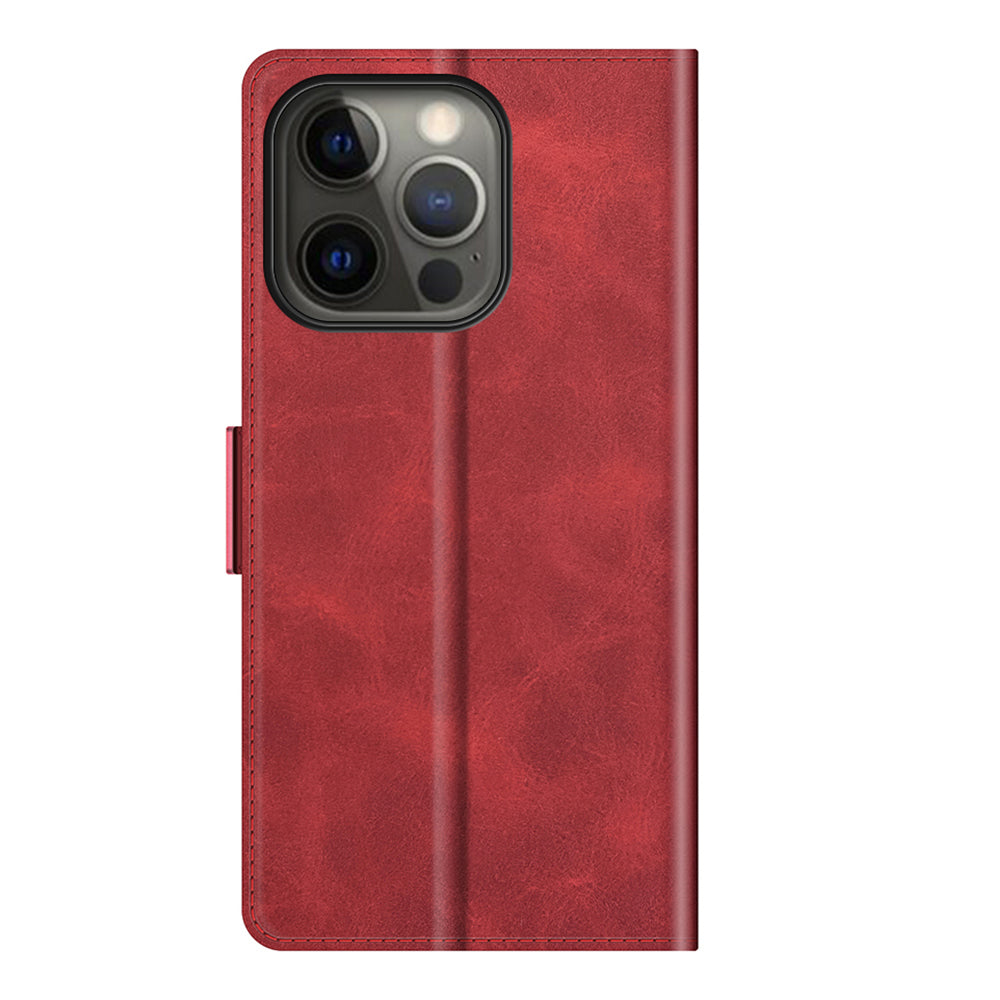 For iPhone 13 Pro 6.1-inch PU Leather Full Protection Wallet Cover Stand Case with Magnetic Double Clasp