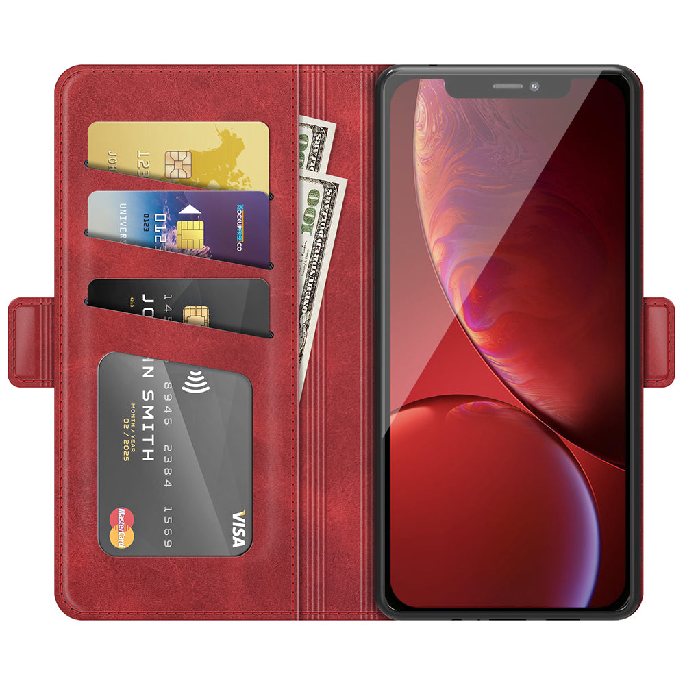 For iPhone 13 Pro 6.1-inch PU Leather Full Protection Wallet Cover Stand Case with Magnetic Double Clasp