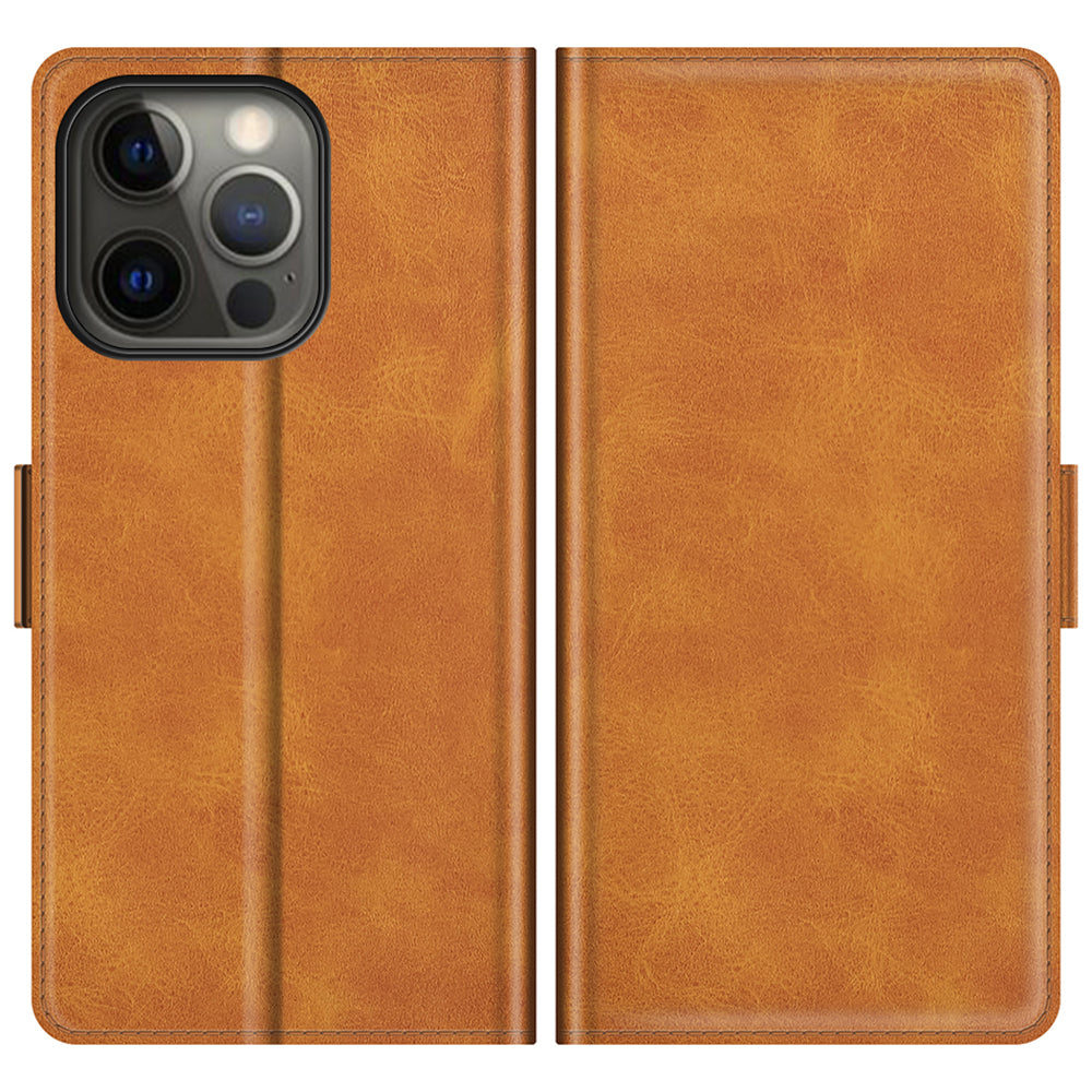 For iPhone 13 Pro 6.1-inch PU Leather Full Protection Wallet Cover Stand Case with Magnetic Double Clasp