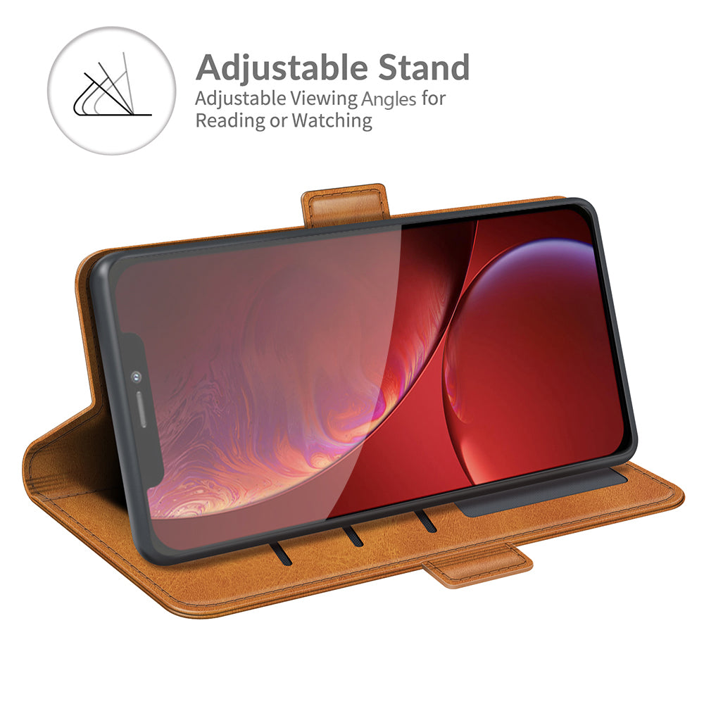 For iPhone 13 Pro 6.1-inch PU Leather Full Protection Wallet Cover Stand Case with Magnetic Double Clasp