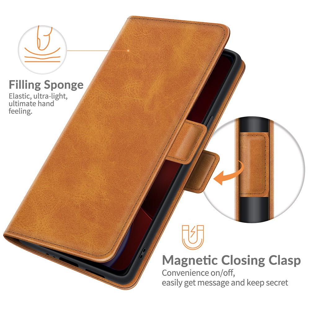 For iPhone 13 Pro 6.1-inch PU Leather Full Protection Wallet Cover Stand Case with Magnetic Double Clasp