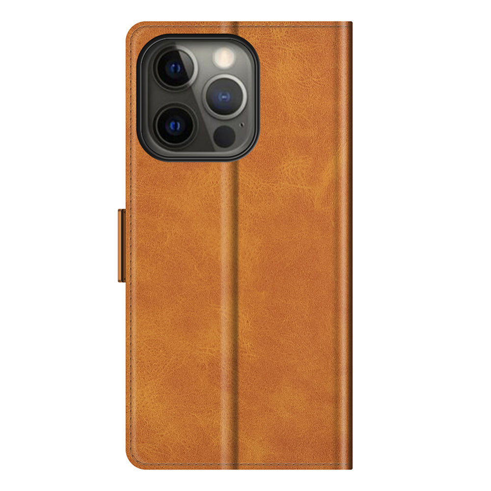 For iPhone 13 Pro 6.1-inch PU Leather Full Protection Wallet Cover Stand Case with Magnetic Double Clasp