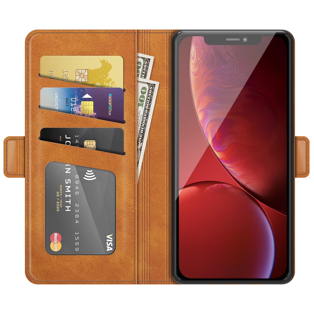 For iPhone 13 Pro 6.1-inch PU Leather Full Protection Wallet Cover Stand Case with Magnetic Double Clasp