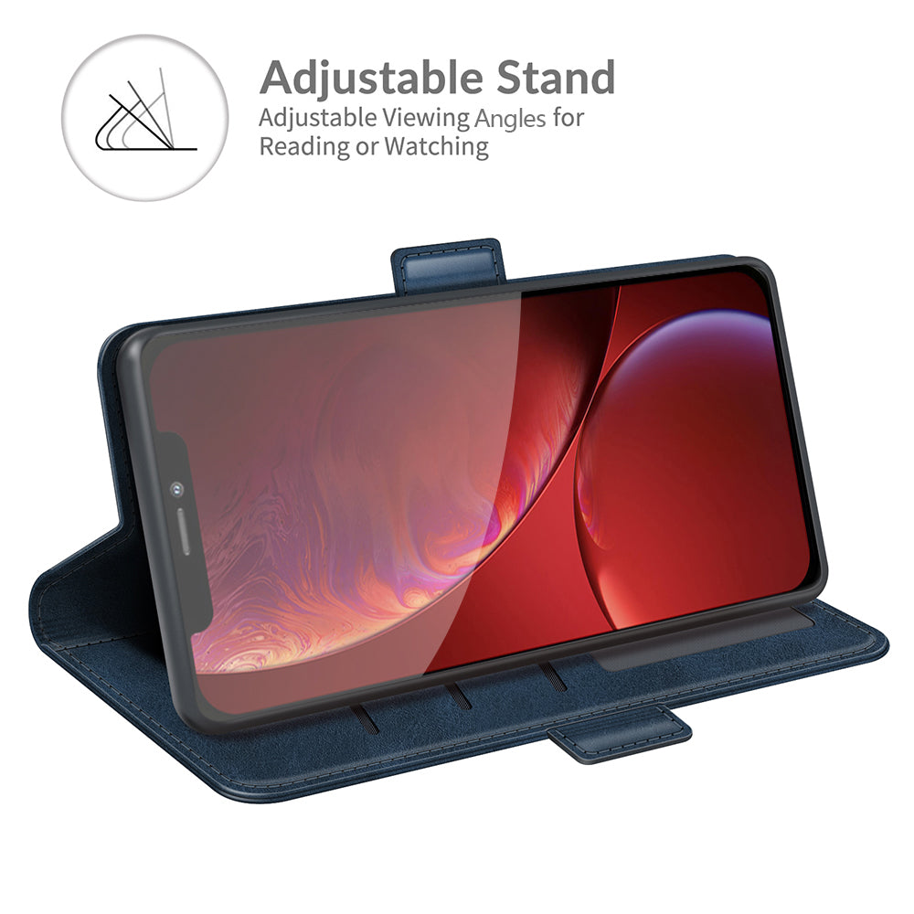 For iPhone 13 Pro 6.1-inch PU Leather Full Protection Wallet Cover Stand Case with Magnetic Double Clasp