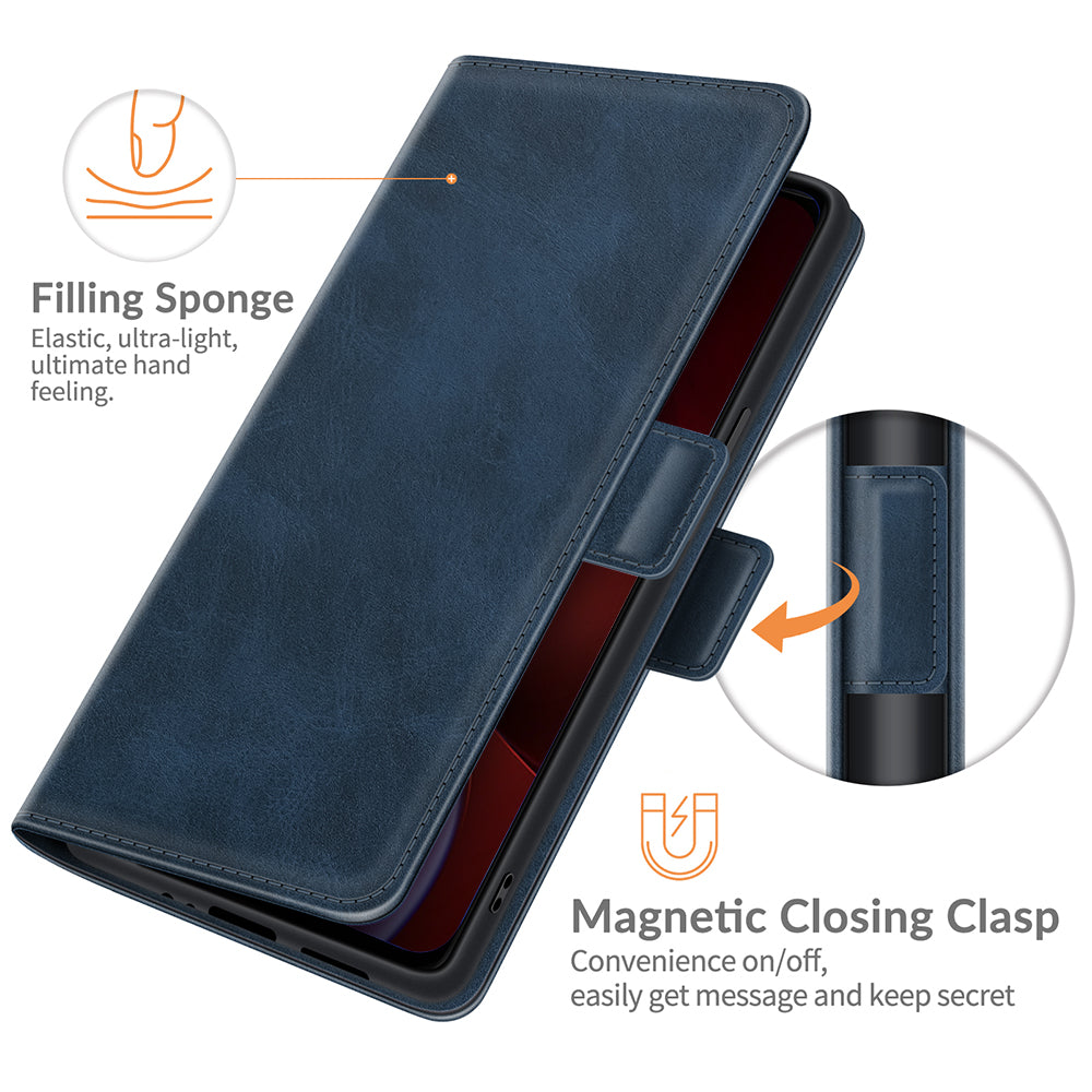 For iPhone 13 Pro 6.1-inch PU Leather Full Protection Wallet Cover Stand Case with Magnetic Double Clasp