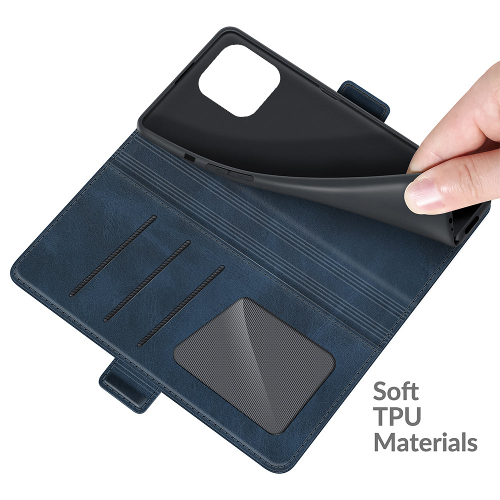 For iPhone 13 Pro 6.1-inch PU Leather Full Protection Wallet Cover Stand Case with Magnetic Double Clasp