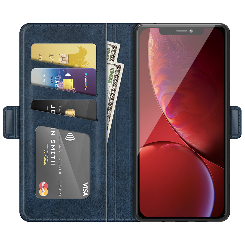 For iPhone 13 Pro 6.1-inch PU Leather Full Protection Wallet Cover Stand Case with Magnetic Double Clasp