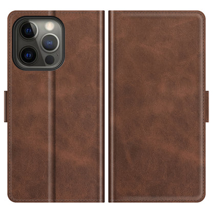 For iPhone 13 Pro 6.1-inch PU Leather Full Protection Wallet Cover Stand Case with Magnetic Double Clasp