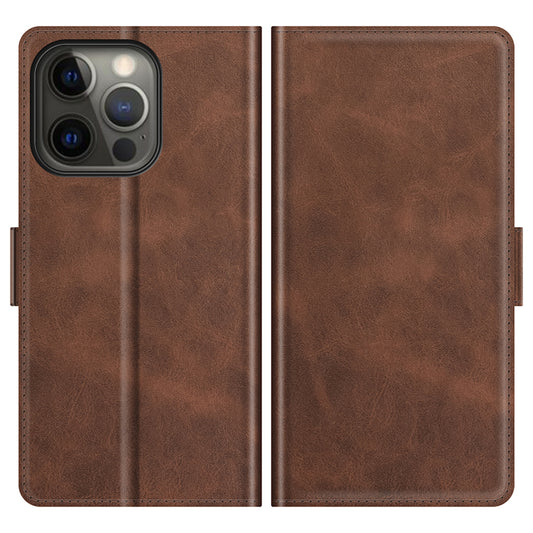 For iPhone 13 Pro 6.1-inch PU Leather Full Protection Wallet Cover Stand Case with Magnetic Double Clasp
