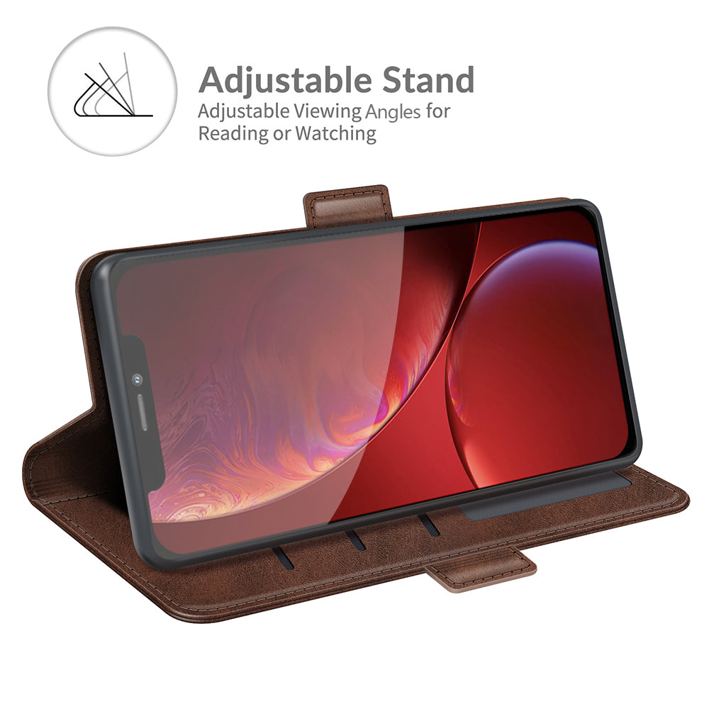 For iPhone 13 Pro 6.1-inch PU Leather Full Protection Wallet Cover Stand Case with Magnetic Double Clasp