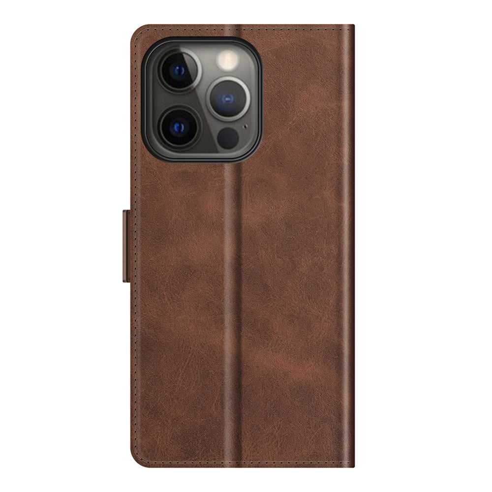 For iPhone 13 Pro 6.1-inch PU Leather Full Protection Wallet Cover Stand Case with Magnetic Double Clasp