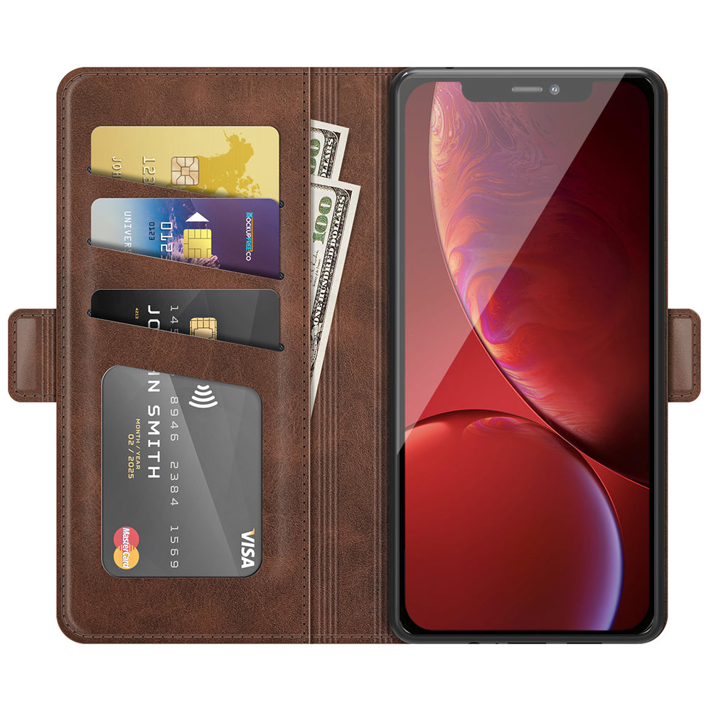 For iPhone 13 Pro 6.1-inch PU Leather Full Protection Wallet Cover Stand Case with Magnetic Double Clasp